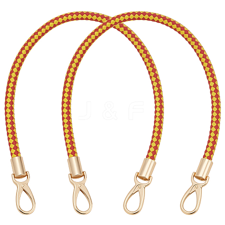 Two Tone Braided Round PU Leather Bag Straps DIY-WH0816-091B-KCG-1