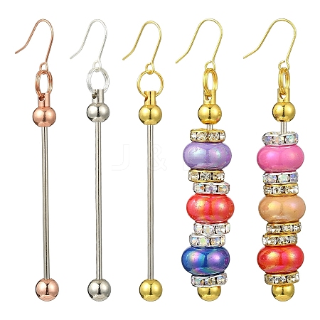 3 Pairs 3 Colors Plastic Dangle Earrings EJEW-YW0001-20-1