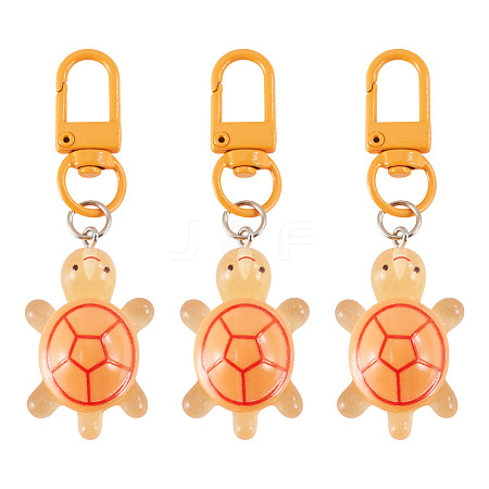 3Pcs Resin Tortoise Pendant Decorations HJEW-TA0001-39C-1