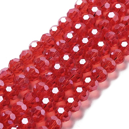 Electroplate Transparent Glass Beads Strands EGLA-A035-T8mm-A01-1