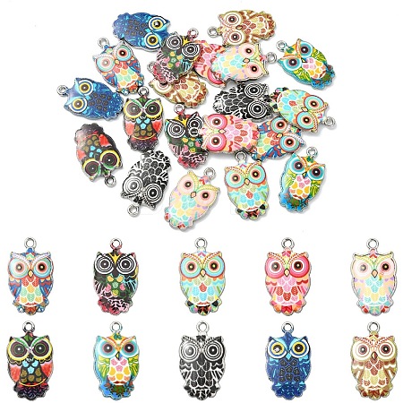 20Pcs 10 Styles Alloy Enamel Pendants ENAM-YW0006-95-1
