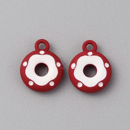 Frosted Painted Colored Alloy Pendants FIND-TAC0010-82I-1