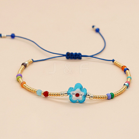 Glass Seed Beaded Braided Bead Bracelets GJ0220-2-1