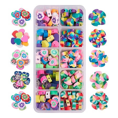 250Pcs 10 Style Handmade Polymer Clay Beads CLAY-SZ0001-53-1