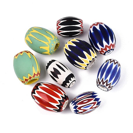 Handmade Millefiori Glass Barrel Beads LA-N002-31-1