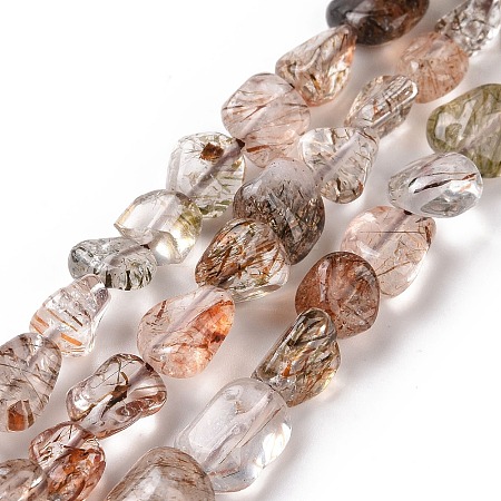 Natural Rutilated Quartz Beads Strands G-A208-05-1