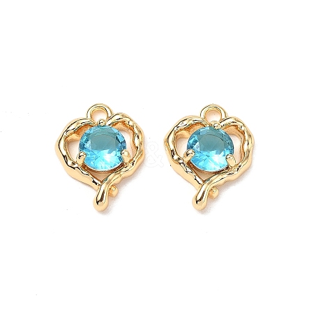 Brass Micro Pave Cubic Zirconia Pendants KK-A259-15G-1