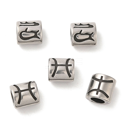 Oval with Constellation 304 Stainless Steel Beads STAS-E215-05AS-09-1