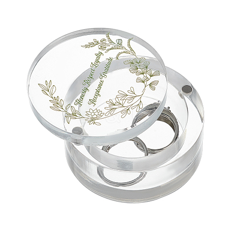 Transparent Acrylic Ring Display Boxes with Magnetic Lid CON-WH0095-116C-1