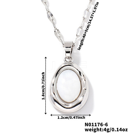 Elegant Oval Brass Pendant Necklaces SC8993-6-1