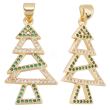 5Pcs Brass Micro Pave Cubic Zirconia Pendants ZIRC-BBC0002-88A-1
