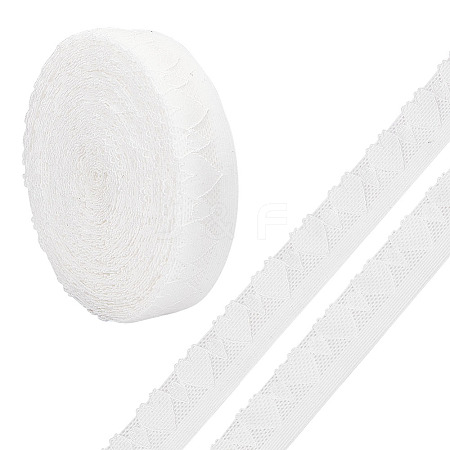 10 Yards Elastic Heart Lace Band SRIB-WH0011-175-1