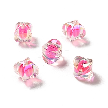 Two Tone UV Plating Rainbow Iridescent Acrylic Beads TACR-D010-04A-1