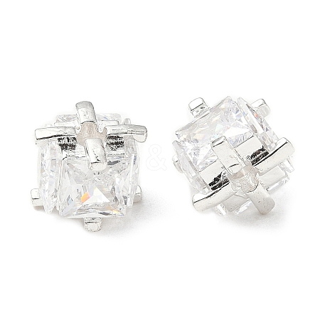Brass Cubic Zirconia Beads KK-A254-15S-1