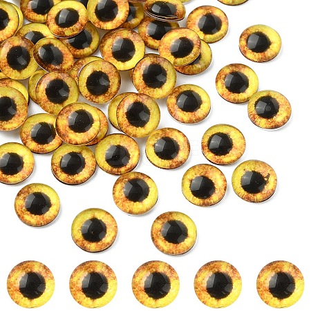 Flat Back Glass Cabochons GGLA-YW0002-10mm-02D-1