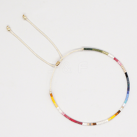 Glass Seed Braided Bead Bracelet CG0646-2-1