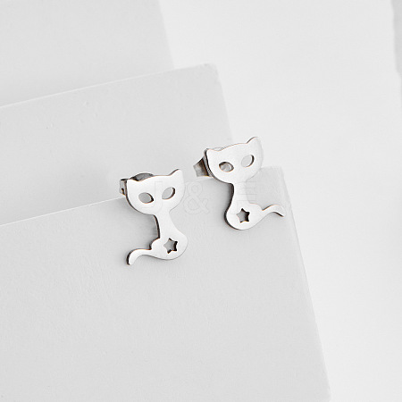 304 Stainless Steel Stud Earrings for Women WG6F38D-02-1
