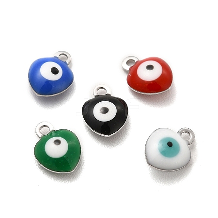 304 Stainless Steel Evil Eye Enamel Charms STAS-G302-02P-1