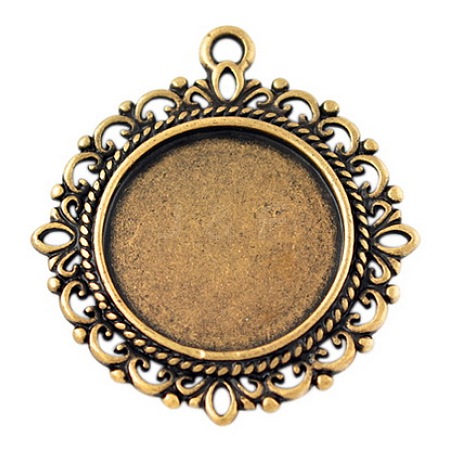 Zinc Alloy Pendant Settings for Cabochon & Rhinestone LS-PALLOY-A15290-AG-LF-1