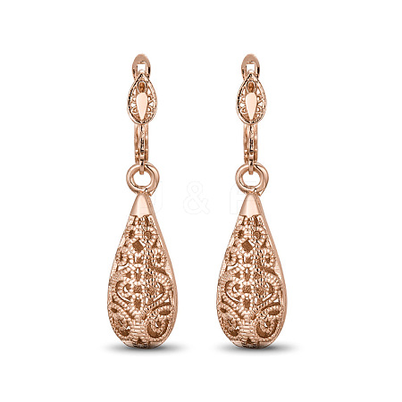 SHEGRACE Fashion Real 18K Gold Plated Dangle Brass Leverback Earrings JE63A-1