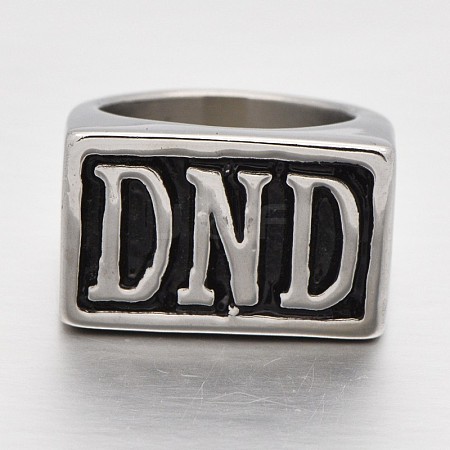 Personalized Retro Men's 316 Stainless Steel Wide Band Finger Rings RJEW-J066-45-23mm-1