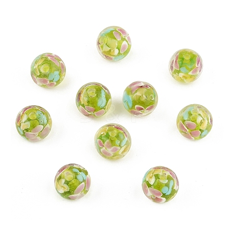 10Pcs Round Lampwork Beads LAMP-YW0001-60B-1