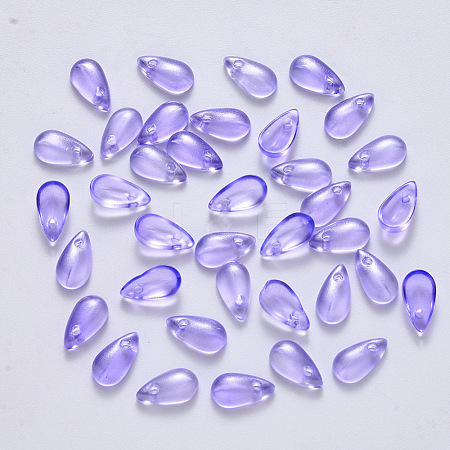 Transparent Spray Painted Glass Charms GLAA-R211-07-C02-1