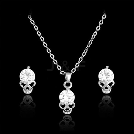 Skull Jewelry Sets SJEW-BB66651-A-1