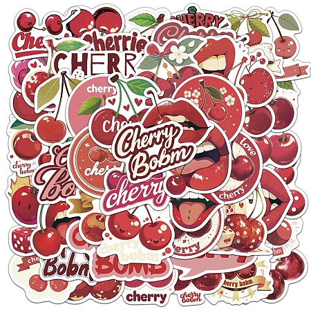 50Pcs Cartoon Cherry PVC Sticker STIC-D280-06-1