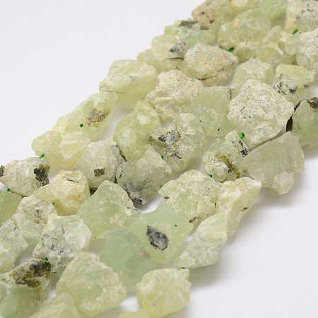 Raw Rough Natural Prehnite Beads Strands G-F403-14-1