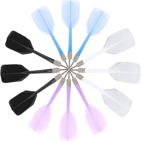 CHGCRAFT® 12Pcs 4 Colors ABS Dart Shaft and Flights FIND-CA0006-65-1