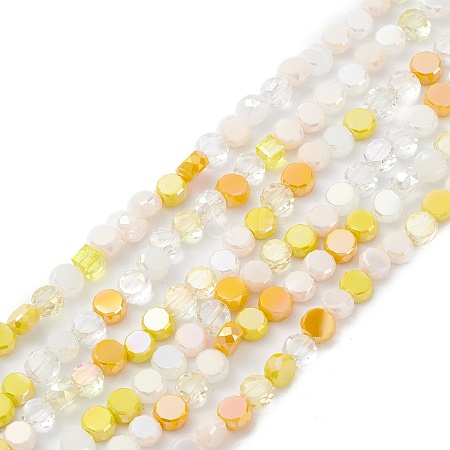 Gradient Color Electroplate Glass Bead Strands X1-GLAA-E042-03B-1
