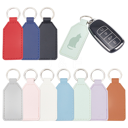  10Pcs 10 Colors PU Imitation Leather Keychains KEYC-NB0001-74-1