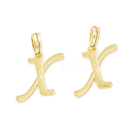 Rack Plating Eco-Friendly Brass Letter Pendants KK-K265-02G-X-1