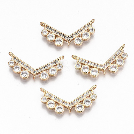 Brass Micro Pave Cubic Zirconia Charms KK-S359-028-RS-1