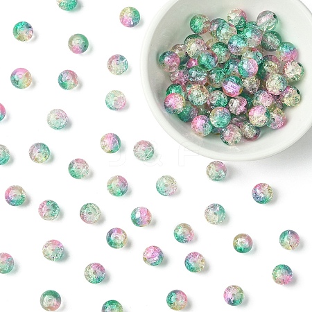 100Pcs Crackle Glass Beads CCG-YW0001-19A-04-1