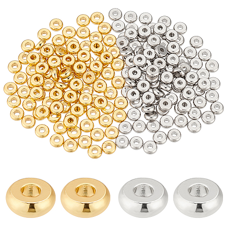   200Pcs 2 Colors Brass Spacer Beads KK-PH0006-56B-1