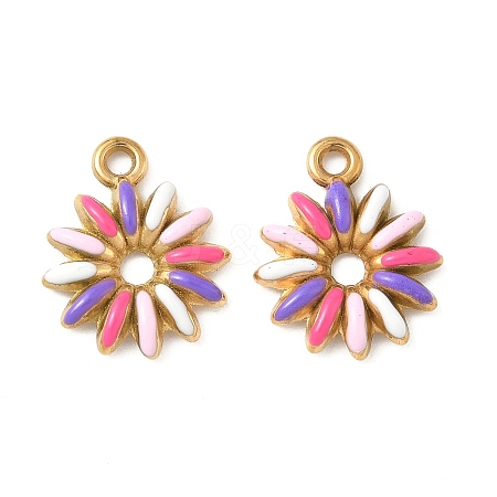 304 Stainless Steel Enamel Pendants STAS-I346-15G-02-1