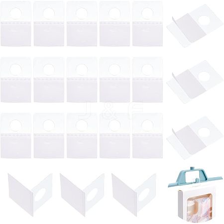 HOBBIESAY 300Pcs Transparent PVC Self Adhesive Hang Tabs CDIS-HY0001-01-1