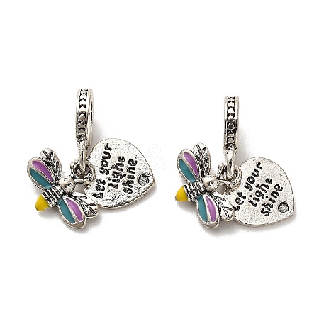 Rack Plating Alloy Colorful Enamel European Dangle Charms FIND-Q115-01AS-1