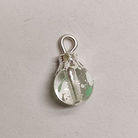 Baking Paint Transparent Glass Pendants X1-PALLOY-TAC0062-01-1