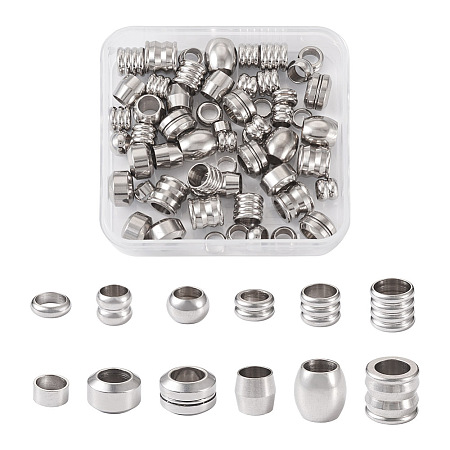 Mega Pet 72Pcs 12 Style 201 Stainless Steel Beads STAS-MP0001-12-1