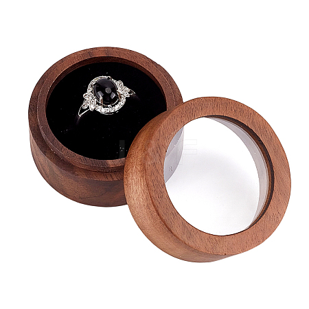 1-Slot Round Wood Ring Storage Boxes CON-HY0001-05B-1