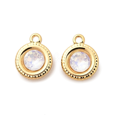 Brass Glass Charms KK-P340-11G-01-1