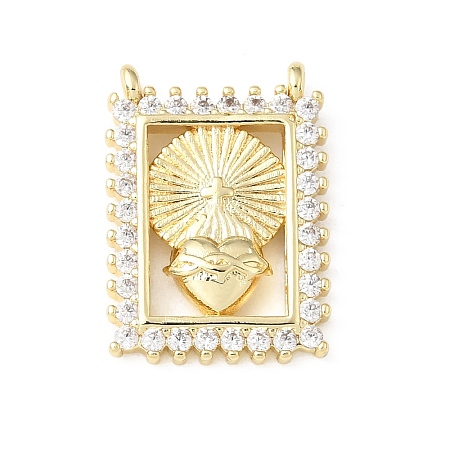 Religion Brass Micro Pave Cubic Zirconia Pendants KK-E799-02A-G-1