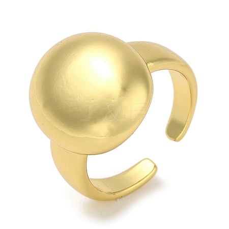 Round Rack Plating Brass Cuff Finger Rings for Women RJEW-C114-02G-1