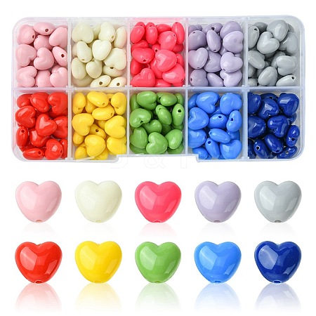 200Pcs 10 Colors Opaque Acrylic Beads OACR-FS0001-44-1