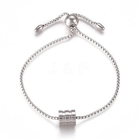 Adjustable Stainless Steel Bolo Bracelets STAS-D233-03P-1