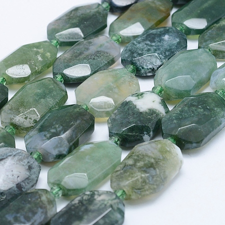 Natural Moss Agate Beads Strands G-J373-24B-1