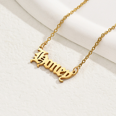 Simple Vintage Stainless Steel Letter Link Women's Necklaces EZ6093-1